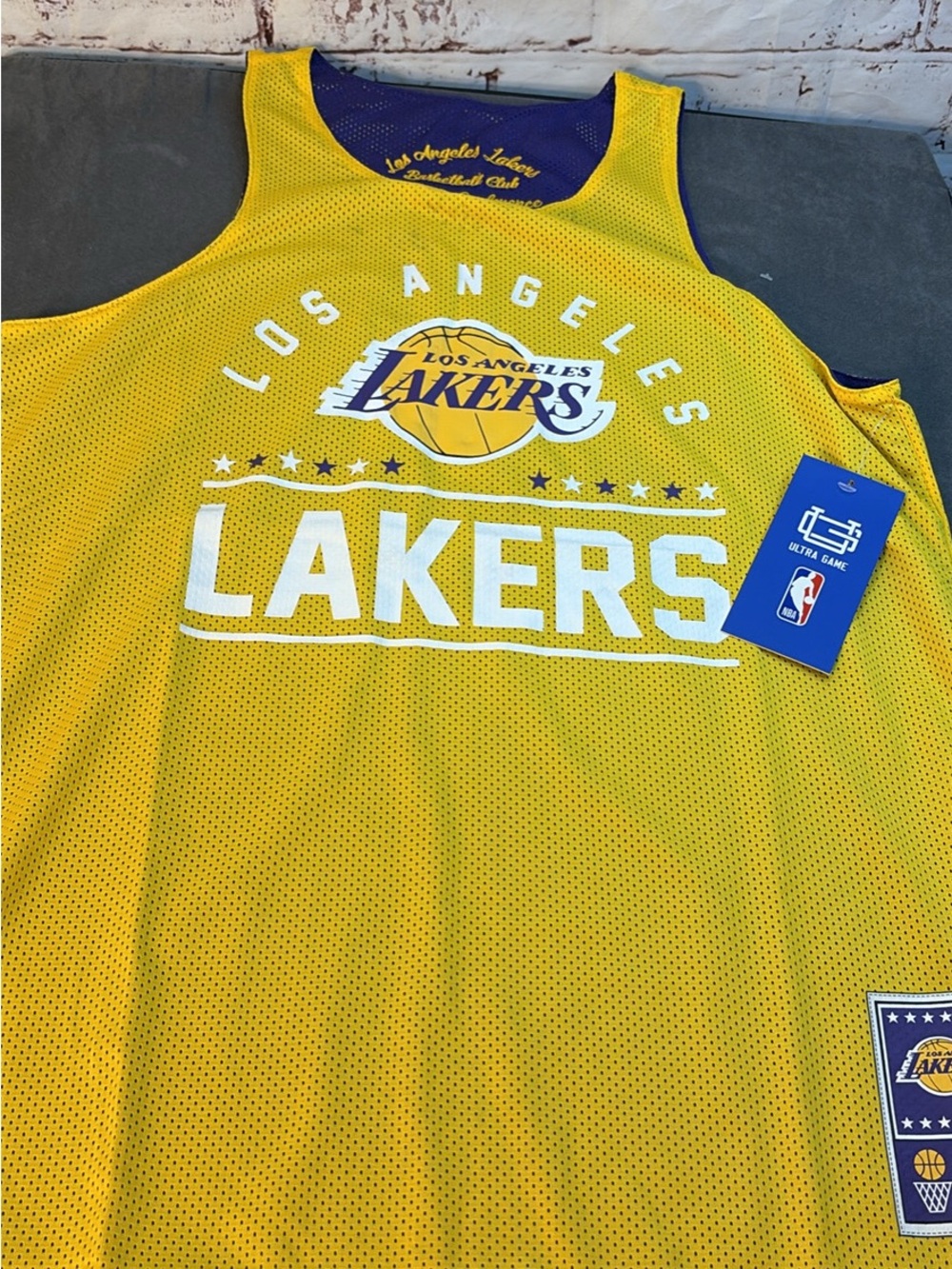 NBA Los Angeles Purple & Yellow Mesh Team Jersey - Picture 8 of 12